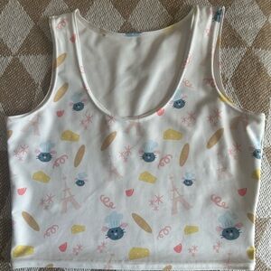 Disney ratatouille Cute Parisian Themed Crop Top